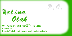 melina olah business card